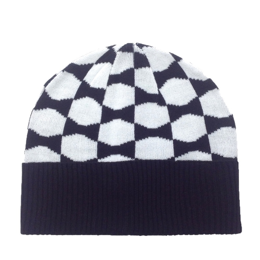 NWT Kate Spade Black and periwinkle blue signature bow Knit Hat